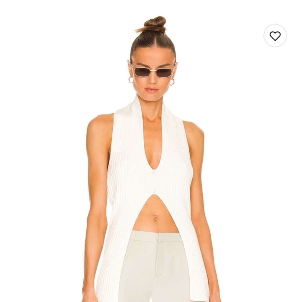 Atoir White Ribbed Tank Top